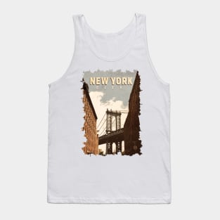 New York City / Vintage Retro art style poster Tank Top